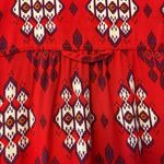Maeve Anthropologie  Woodland Walk Buttondown red aztec ikat boho blouse size 2 Photo 14