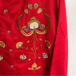 Women’s Allure Vintage Embroidered Floral Patterned Jacket Red Size XL Photo 3