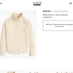 J.Crew NWT  wide button collar sweatshirt Heather Cream Sz M HOLE TO BE SEWN Photo 1