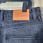 Princess Polly  Denim Zaiden Black Wash Mom Jeans High Rise Distressed Hem Size 8 Photo 9