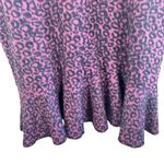 Dressbarn NWT Burgundy Black Leopard Short Sleeve Peplum Hem Midi Dress Size L Purple Size L Photo 3