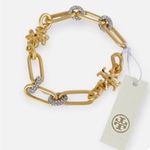 Tory Burch NWT Auth. Roxanne Pave Bracelet in rolled Tory Antique Gold Photo 2