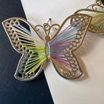 Unlisted Butterfly Colorful Rainbow Silver String Earrings Hook Statement Nature Photo 2