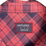 UNTUCKit Red and Navy Plaid Button Down Shirt Size 0 Photo 2