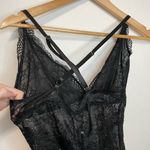 Avid Love Black Lingerie Bodysuit M Womens NWT Lace Surplice V Neck Sexy Size M Photo 4