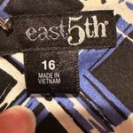 East 5th Street Black White Blue 3D Squares Dress SZ 16 pleated top and bottom Photo 7