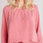 Wildfox  French Rose Pink Tilda Ribbed Cropped Top & Joggers Set Photo 7