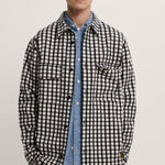 ZARA  Men’s Flannel Shirt Jacket Size M Black White Gingham Button Up Over-shirt Photo 0