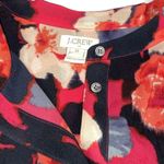 J.Crew  Women Draped Henley Blouse Long Sleeve Pink Black Floral Half Buttonup XS Photo 1