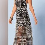 Venus size 2 halter maxi dress hi low lace black and white Photo 0