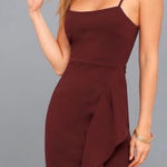 Lulus NWT burgundy ruffle sleeveless mini dress Photo 0