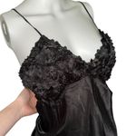 A Byer Flora by Flora Nikrooz Bellflower black satin Babydoll Chemise Size small Photo 5