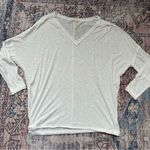 Free People  We The Free On My Mind V Neck Dolman Sleeve Relaxed Shirt White Sm Photo 7