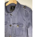 Womens L Shacket Chambray Light Wash Utility Cinched Waist Button Up Cotton On Blue Size L Photo 5