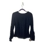 Bill Blass  Vintage Crochet Bell Sleeve Blouse | Blue V-Neck | Size Small Photo 2