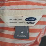 Old Navy Striped Orange and White Women's Shirt Photo 1