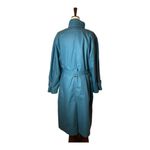 London Fog ‎ Teal Blue Green Vintage Plaid Wool Liner Trench Coat Size 10P Photo 1