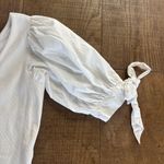 Maeve  anthropologie puff sleeve white v-neck short sleeve top Photo 4