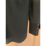 Chaser  Women's Medium Faux Button Sleeve Thermal Waffle Knit Top Shirt Teal Photo 4