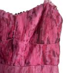 ML Monique Lhuillier Pink Tulle Pleated Sleeveless Cocktail Midi Dress 8 Photo 7