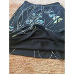 Loft Women's Black Silk Skirt Size 6 Blue & Yellow Floral Print Lined Size 10 Photo 2