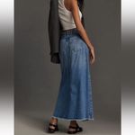 Pilcro Anthropologie  The Madi Front Slit Denim Maxi Skirt Faded Blue Wash Size 6 Photo 2