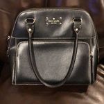 Kate Spade  Black Leather and Gold Zipper Hand Bag Photo 0