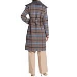 Elie Tahari NWT Elie Tahari Coat Wallace Plaid Wrap CATHEDRAL GREY SIZE M- Photo 3