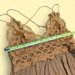 Free People Women's Small One Adela Lace Flowy Slip Dress Gold Boho Retro Photo 5