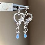 Handmade retro vintage fairy y2k grunge whimsical goth style angel moon dangle earrings🌙👼💕⭐️💧 Photo 1