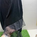 Vintage Y2K Velvet Sheer Hem Skirt Black Size L Photo 1