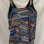 A SHORE FIT TUMMY SEPARATES WO SIZE 24 MULTICOLOR RUFFLE TIERED SWIM TOP CLEAN Photo 8