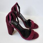 Brash Houston Glitter Metallic Plum Pink Ankle Strap Sandal Size 9 Photo 0