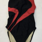 TYR Competition Lifeguard‎ 1 Piece Swimsuit Red & Black Size 32 Xtra Life Lycra Photo 0