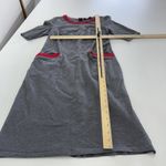 Eshakti Dress Womens 4 Knee Length Short Sleeve Pockets Spandex Red Trim Photo 5