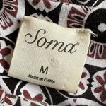 Soma Geo Print Sleeveless Maxi Dress Tassel Tie Rayon Slits Loungewear Resort White Size M Photo 2