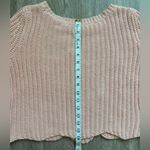 Aerie Sweater Womens MediumLight Pink Scalloped Hem Cropped Bell Sleeve Preppy Photo 11