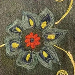 Studio Works  Embroidered Floral Button Up Lightweight Denim Jacket Size Medium Photo 2