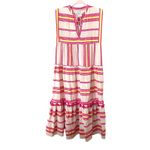 Saylor  Maryam Boho Tassel Maxi‎ Dress Cream Pink Medium Photo 1
