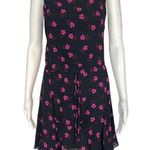 ALC Frank ALC black silk dress with pink flowers Photo 6