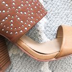 Francesca’s studded cognac block heel mule sandal Brown Size 7.5 Photo 8