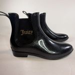 Juicy Couture  Rori Black Sparkle Rain Boots Ankle Style Pull On Waterproof Sz 10 Photo 7