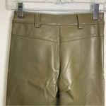Topshop Faux Leather High Waist Zip Motorcycle Pants Pleather Olive Green Photo 8