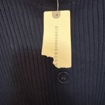 Maeve NWT  Anthropologie‎ Ribbed Puff Sleeve Mini Dress Navy Gingham Size Medium Photo 5