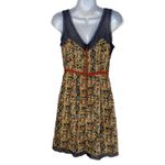 Urban Outfitters  STARING AT STARS Print V-Neck Mesh Trim‎ Sleeveless Dress EUC 4 Photo 6