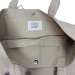 Quilted Koala Boho Large Mirror Tote Bag Stone Natural Beige with Tassel Photo 4