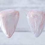 Vintage Clip On Earrings Pearlescent Light Pink Statement Retro 1 & 1/8" Photo 0