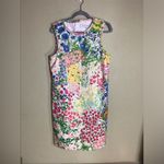 Molly Moorkamp Floral Sleeveless Shift Dress Sz. 12 White/Multicolor NWOT Pink Photo 2