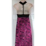 The North Face V Neck Striped Zebra Maxi Dress Black Magenta Pink Pullover XS Photo 1