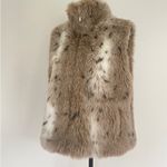 Dress Barn  Vest Faux Fur Sz Large Zip up Mock neck Boho Grunge  Photo 4